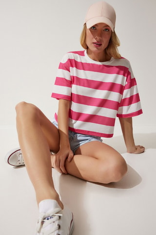 T-shirt - Branco e rosa