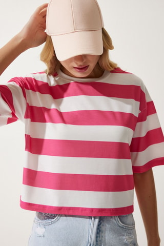 T-shirt - Branco e rosa