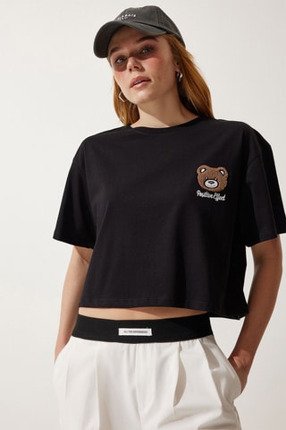 T-shirt cropped - Nero