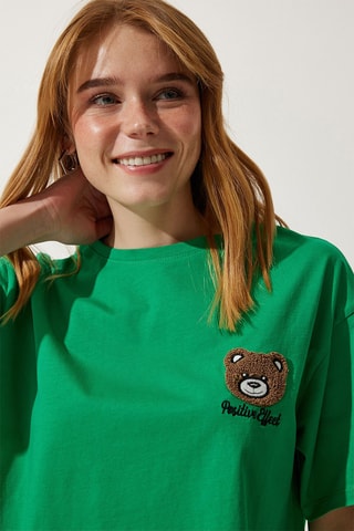 T-shirt cropped - Verde-escuro