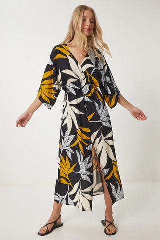 Robe patineuse - Noir et moutarde