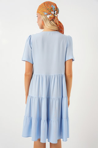 Abito a trapezio - Azzurro