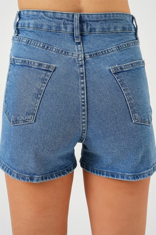 Shorts in jeans a vita alta - Blu
