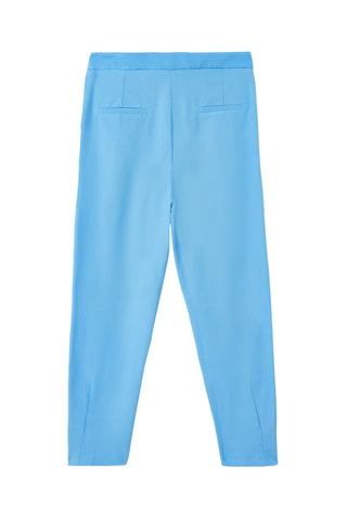 Calças corte cenoura 7/8 de cintura subida - Azul-celeste