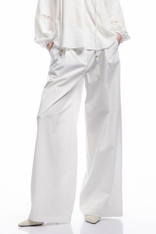 Calças wide legs - Cru