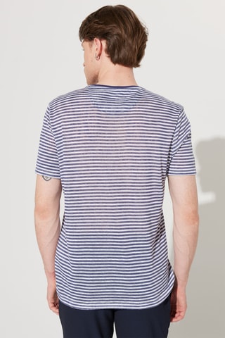 T-shirt slim - Branco e violeta