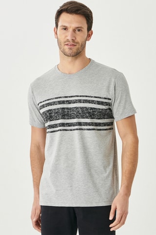 T-shirt slim - Cinzento mesclado