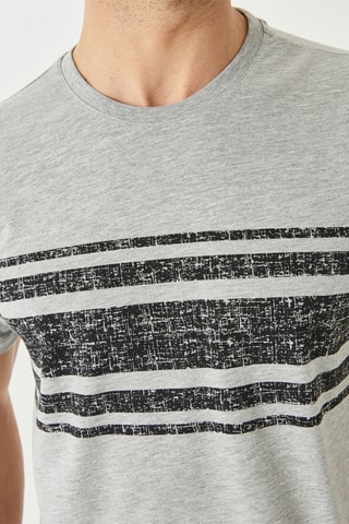 T-shirt slim - Cinzento mesclado