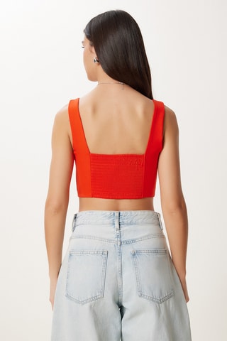 2 crop tops - Laranja e azul-escuro