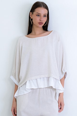 Blusa in lino - Ecrù