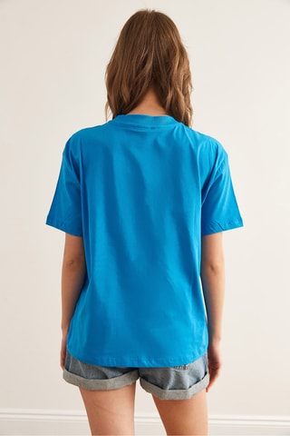 T-shirt boyfriend - Azul