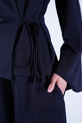 Giacca a portafoglio e pantaloni a vita alta - Navy