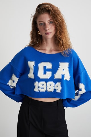 Sweat curta - Azul-cobalto
