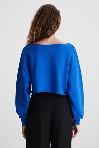 Sweat curta - Azul-cobalto