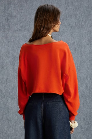 Sweat curto em algodão biológico - Vermelho