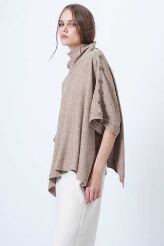 Poncho - Bege mesclado