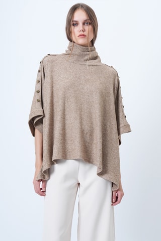 Poncho - Bege mesclado