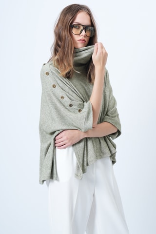 Poncho - Verde-água mesclado