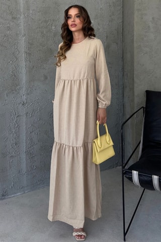 Vestido comprido - Bege