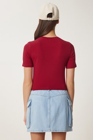 T-shirt cropped - Bordô