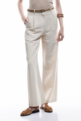 Calças wide legs - Cru