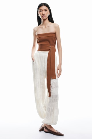 Crop top bustier - Marrone