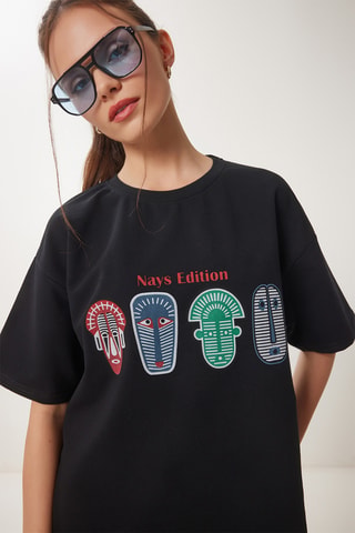 T-shirt oversize - Preto