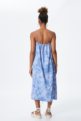 Abito midi tie and dye - Celeste e cobalto