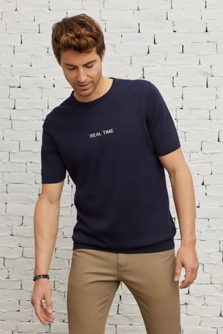 T-shirt regular - Azul-marinho