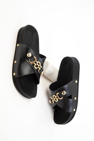 Mules em couro - Preto