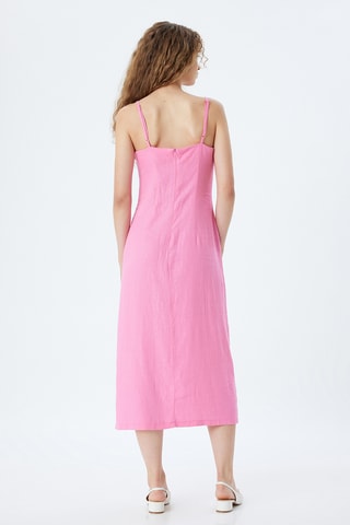 Robe droite en lin - Rose