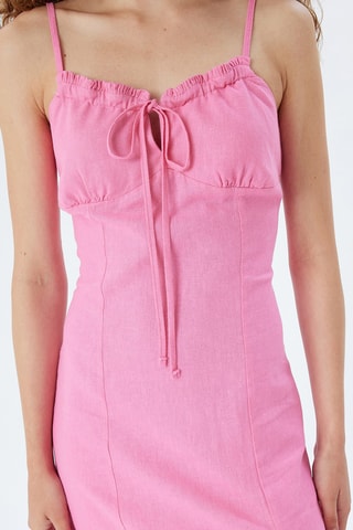 Robe droite en lin - Rose