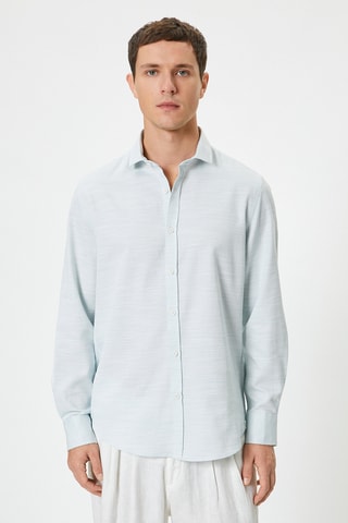 Camisa slim - Verde-claro