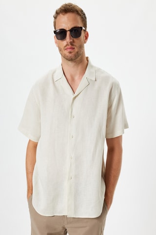 Camisa em linho - Bege