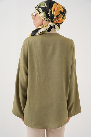 Kimono in lino - Kaki