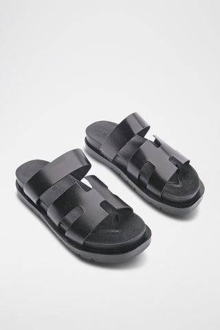Mules em couro - Preto