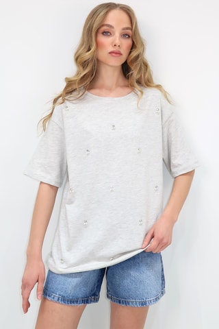 T-shirt oversize - Cinzento