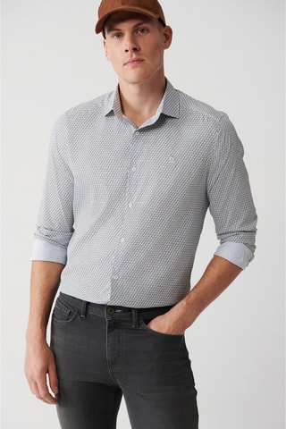 Camisa - Cinzento-claro