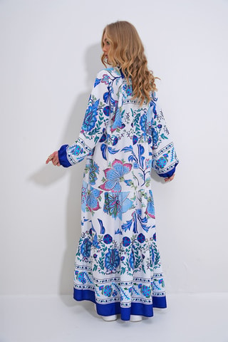 Robe chemise - Blanc et bleu