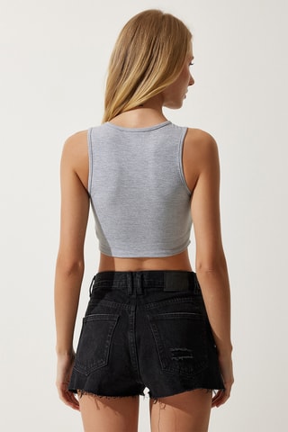Crop top - Cinzento