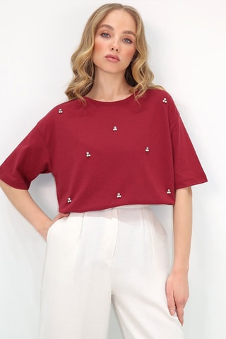 T-shirt oversize - Bordô