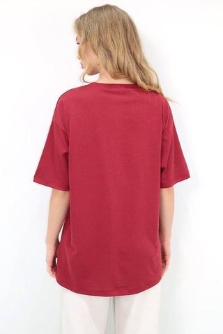 T-shirt oversize - Bordô
