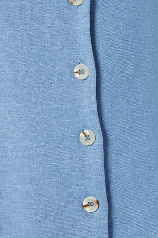 Abito a camicia in lino - Cobalto