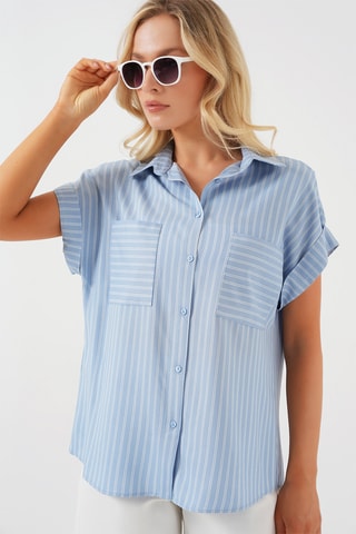 Camicia oversize - Azzurro
