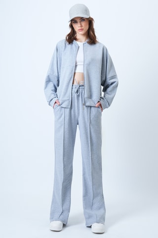 Giacca e pantaloni a vita alta - Grigio chiaro melange