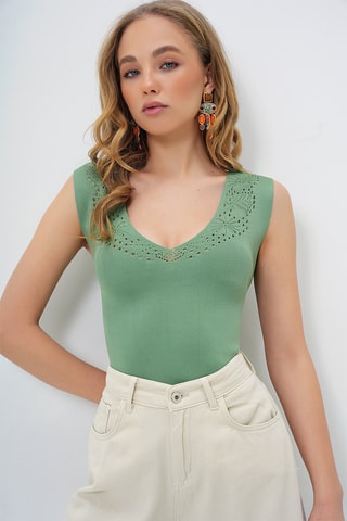 Top - Verde-claro