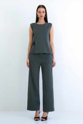 Top e pantaloni palazzo - Kaki