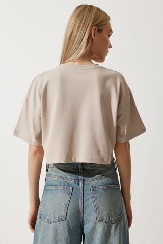 T-shirt cropped - Bege
