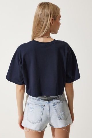 T-shirt cropped - Navy
