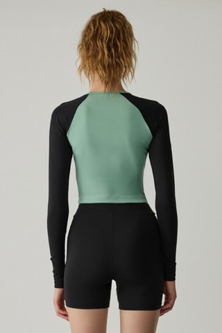 Top - Nero e verde acqua